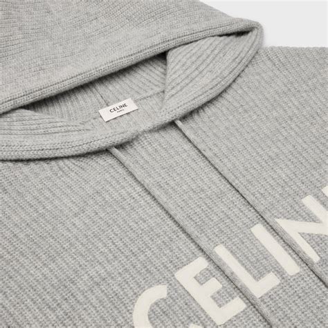 celine hooded sweater in ribbed wool